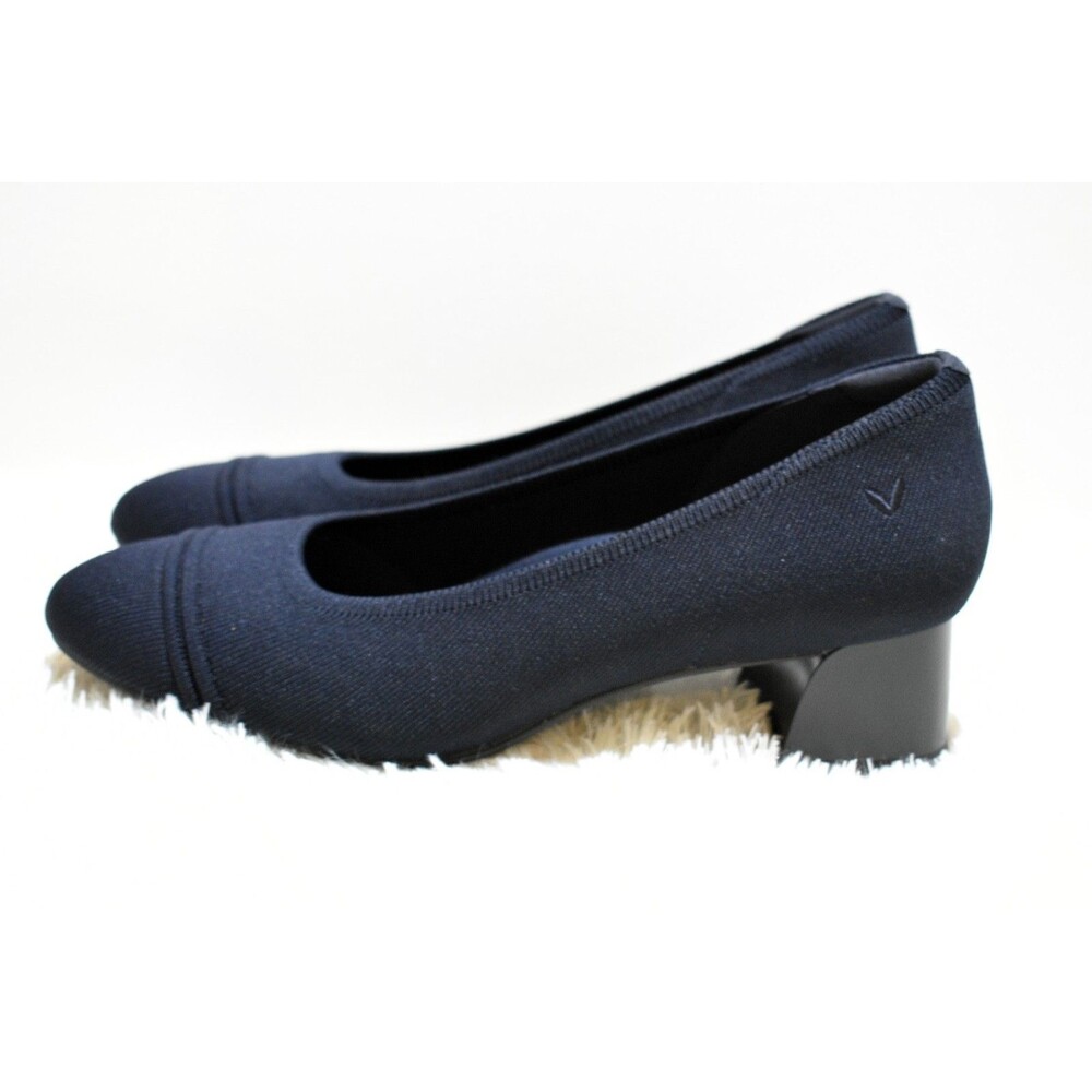 VIVAIA Julie Pro Blue Almond Toe Block Chunky Heels Women's Size EU 41.5 US 10